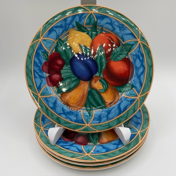 Casual Victoria & Beale Forbidden Fruit 7.5” Plates Fine Translucent Porcelain - Picture 1 of 10